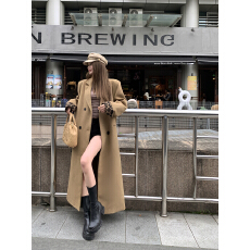 批发<b class='q'>实拍</b>实价！高级感气质复古呢子夹棉拼接豹纹西装毛呢外套长款大衣