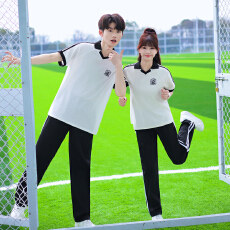 批发实拍2026夏季情侣装学生班服T恤<b class='q'>套装</b>