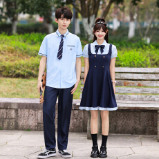 批发实拍2026衬衫<b class='q'>连衣</b>裙情侣装学生班服校服