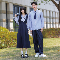 批发实拍2026<b class='q'>秋</b>季情侣装学生长袖班服连衣裙小中学生校服