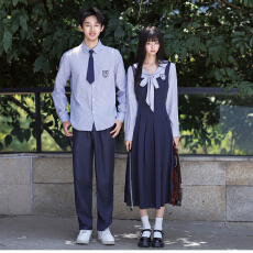 批发实拍2026<b class='q'>秋</b>季情侣装长袖班服连衣裙小中学生校服