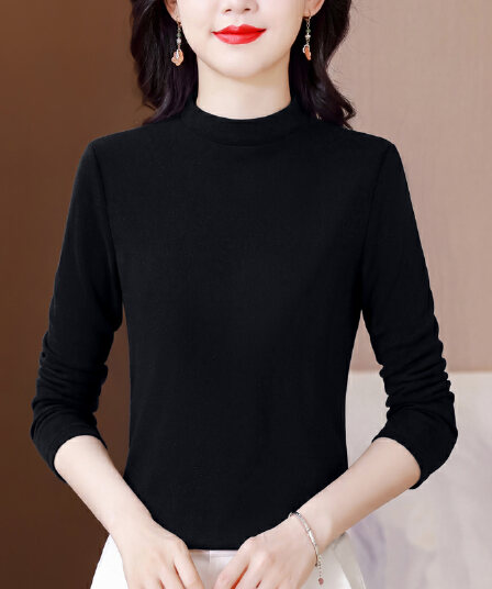 실사 2026 가을 겨울 패션 몸매 가꾸기 양면 De 플러시 기본 셔츠 여성 외국 가스 보온 인사이드 가져 가라. 반하이넥 맨위