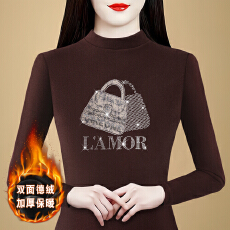 批发实拍 2026秋冬新款双面德绒加厚半高领长袖t恤内搭<b class='q'>妈妈装</b><b class='q'>上衣</b>女