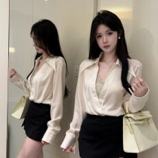 批发实价实拍法式流苏小众气质百搭翻领<b class='q'>长袖</b><b class='q'>衬衫</b>设计感<b class='q'>长袖</b>上衣时尚