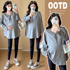 批发实拍新款 孕妇装宽松大码女装上衣针织衫T恤