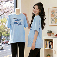 批发实拍<b class='q'>夏</b>季新款孕妇装针织上衣宽松大码T恤衫女士t恤上衣