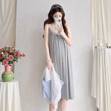 批发实拍夏季防晒衣+吊带裙两件套装连衣裙宽松大码针织衫显瘦孕妇裙