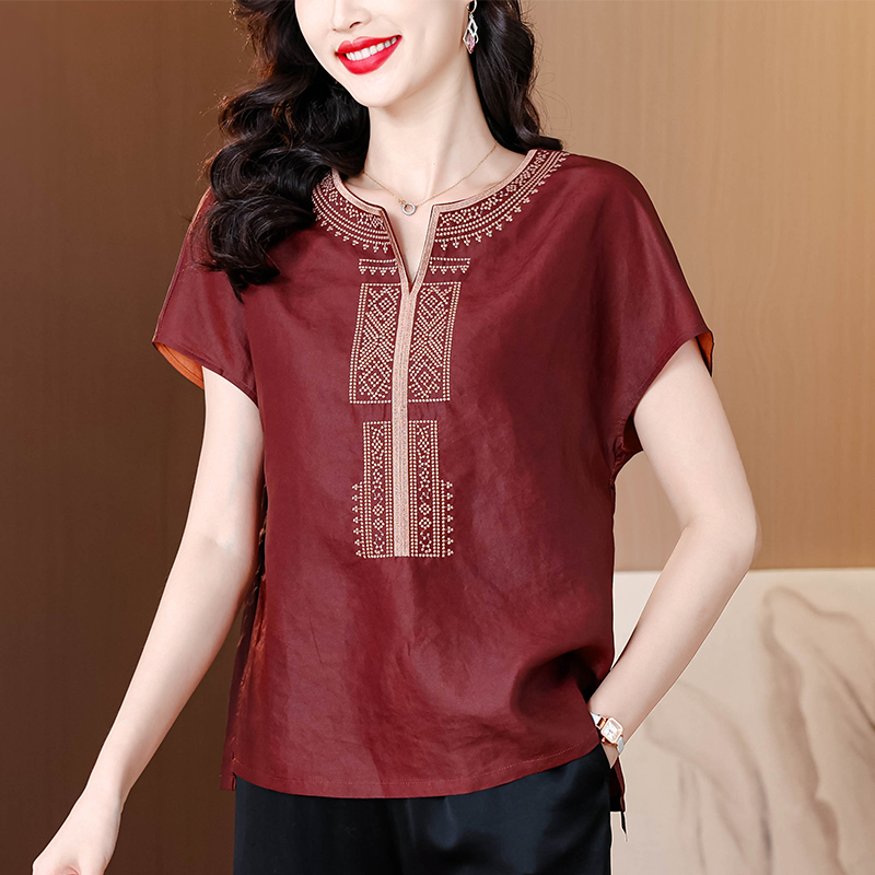 RY2636# 实拍2026新中式上衣女国风刺绣衬衫轻奢气质上衣