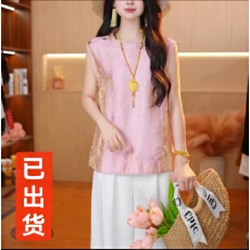 批发浮光锦印花上衣