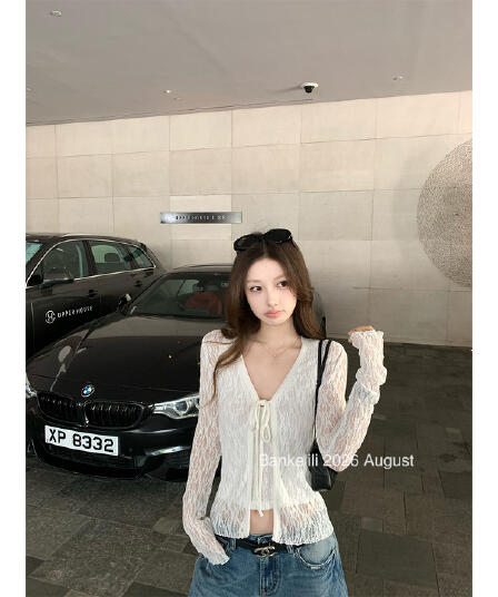 밤나무 코코아 bankelili 천 새싹 달콤한 차 81 주간 실크 14 양모 레이스 레이스업 오픈 가디건 슬립 세트 그룹