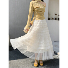 批发实拍韩系甜美层层网纱蛋糕裙女2026春仙女蓬蓬<b class='q'>长裙</b>a字显瘦半身裙