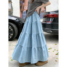 批发实拍小个子法式碎花<b class='q'>半身</b>裙女春夏季遮胯高腰a字中长款复古蛋糕裙