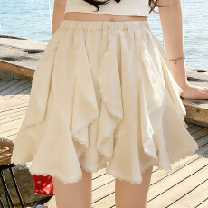 批发实拍不规则<b class='q'>半身裙</b>女设计感小众荷叶边蕾丝花瓣拼接<b class='q'>雪纺</b>裙子2026夏