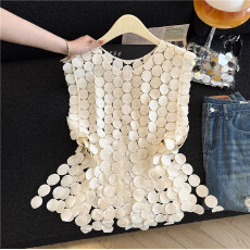 批发圆领背心2026夏装新款微胖MM女装镂空气质中<b class='q'>长款</b>无袖宽松款上衣女