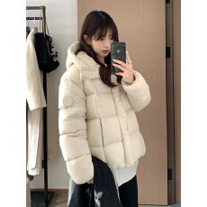 批发云朵泡芙短款羽绒棉服女2025冬季新款小个子连帽宽松加厚棉服外套