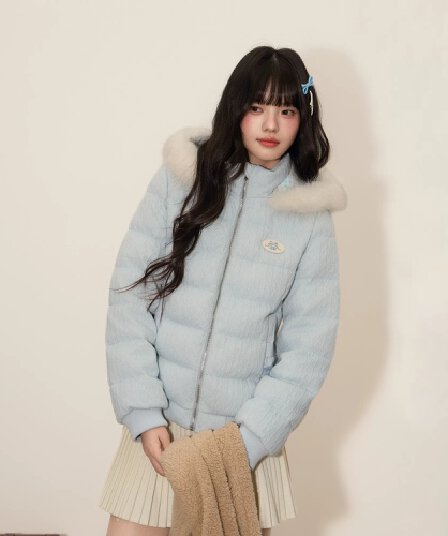 umoumo 우 버섯 부드러운 다용도 작은 키 면 옷 트위스트 꽃 모직물 패치워크 후드 모피 칼라 허리 수축 여성 코트