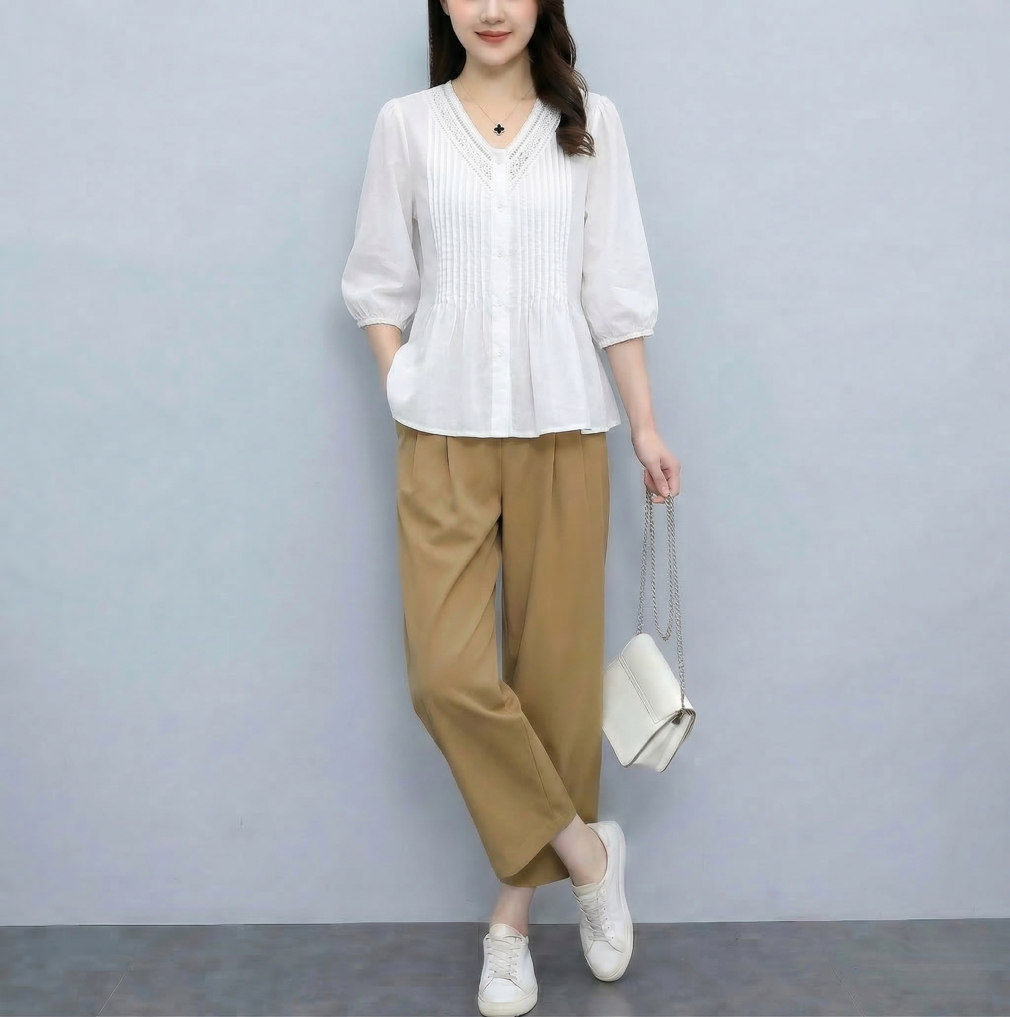 RY3796# 实拍夏季2026新款女搭配一整套奶系穿搭小香风小个子减龄套...