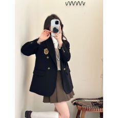 批发复古JK学院毛呢外套新款<b class='q'>西装</b>冬季大衣小个子短款<b class='q'>修身</b>307