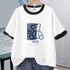 批发2026夏季上衣新品短袖t恤拼接撞色学院风圆领＋长裤<b class='q'>女</b>装套装