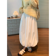 批发白色花苞<b class='q'>裙</b>半身<b class='q'>裙</b>女2026春夏新款法式高腰<b class='q'>灯笼</b>蓬蓬a字垂感中长<b class='q'>裙</b>