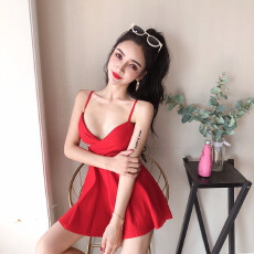 批发模特实拍新款<b class='q'>夜店</b><b class='q'>性感</b>深V领露背吊带大摆连衣裙