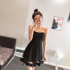 批发模特实拍<b class='q'>夜店</b><b class='q'>性感</b>抹胸下纱裙洋裝连衣裙