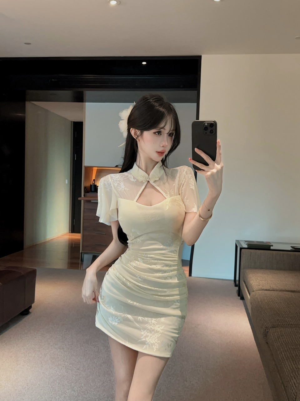 改良旗袍短款包臀连衣裙   服裝批發女裝批發服飾貨源