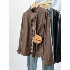 批发实拍2026<b class='q'>春</b>装新款胖mm大码女时尚甜辣条纹背心皮衣外套两件套