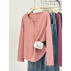 批发实拍2025<b class='q'>冬</b>装新款胖mm大码女百搭显瘦加厚打底长袖T恤上衣