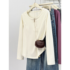 批发实拍2025<b class='q'>冬</b>装新款胖mm大码女百搭显瘦加厚打底长袖T恤上衣