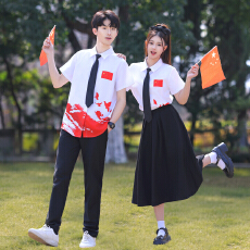 批发实拍 情侣装学生<b class='q'>班</b><b class='q'>服</b>礼<b class='q'>服</b>合唱演出<b class='q'>服</b> 衬衣领带40，女裙32，男裤20