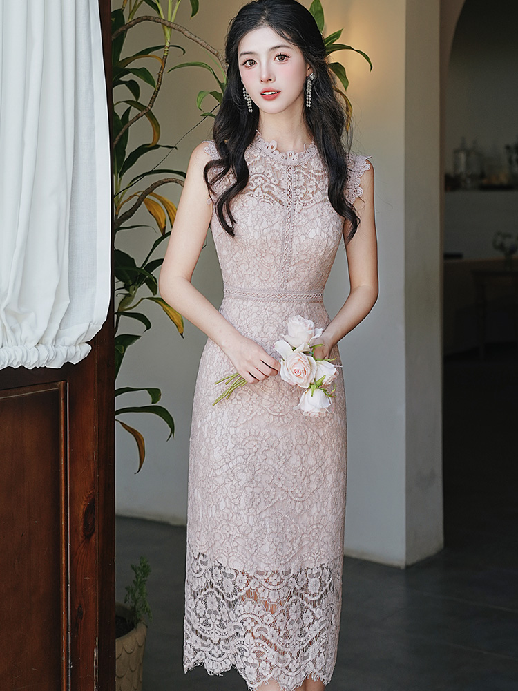 FA33803# 日常美丽裙蕾丝连衣裙女夏轻奢高级感长裙 服裝批發女裝批發服飾貨源