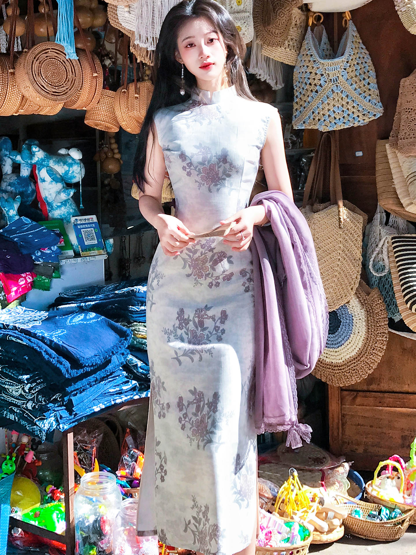 실사 우아한 나무 꽃 크릭 봄 여름 품격 일상 우아함 섹션 치파오