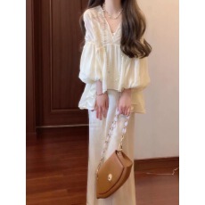 批发实拍新中式国风套装裙女春季连衣裙子气质减龄独特漂亮两件套