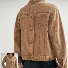 新款女士优雅休闲百搭宽松显瘦长袖水洗夹克复古牛仔外套女