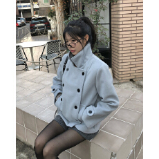 批发已出货 chic 韩版加棉加厚保暖毛呢外套