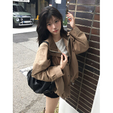 批发已出货 2026 春 chic 韩版撞色宽松<b class='q'>夹克</b>外套