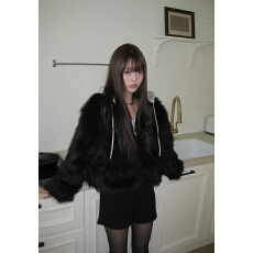 批发已出货 chic 韩版 连帽加棉仿<b class='q'>皮草</b> 毛毛保暖<b class='q'>外套</b>