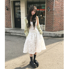 chic 2026 韩版 定制面料花朵半身裙