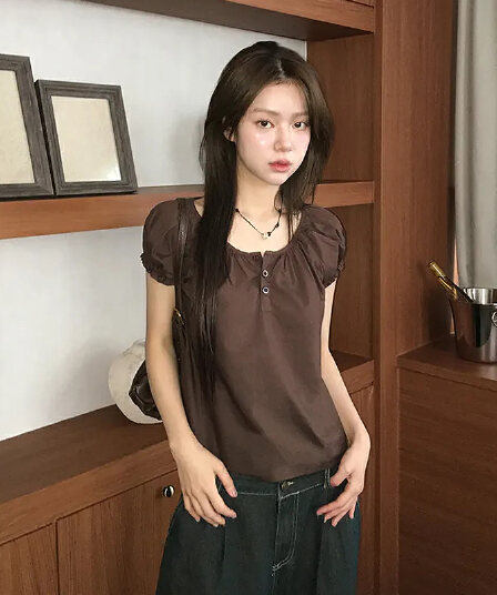 있음 선적 chic 한국 스타일 작은 키 셔츠