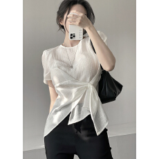 批发已出货 chic <b class='q'>韩版</b>不规则微透<b class='q'>衬衫</b>