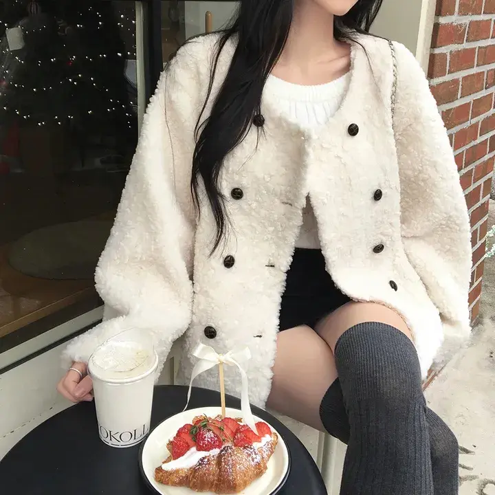 더블 버튼 플리스 아우터 상세 이미지 1