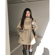 批发chic 韩版重工加棉加厚毛呢外套