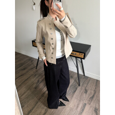 批发chic 韩版单排扣修身小个子短款外套