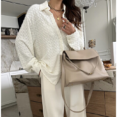 批发韩式优雅<b class='q'>百搭</b>宽松大码衬衫衬衣