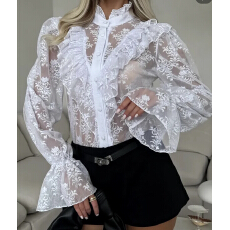 批发优雅气质欧式蕾丝百搭上衣衫