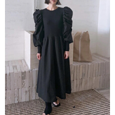 批发拼接复古长<b class='q'>连衣裙</b>