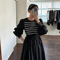 批发复古拼接<b class='q'>连衣裙</b>