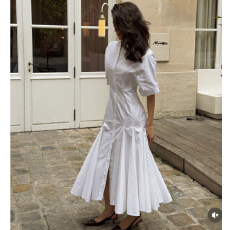 批发法式优雅复古鱼尾<b class='q'>连衣裙</b>短袖