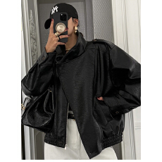 批发韩式中性机车服短<b class='q'>皮衣</b>外套